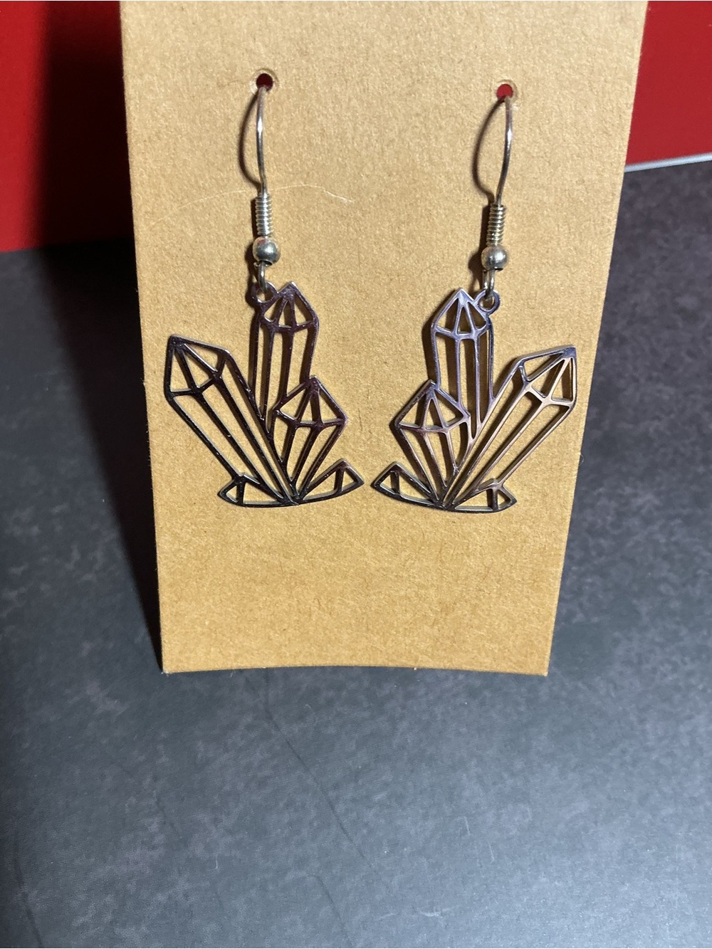 Silver Tone Crystal Earrings